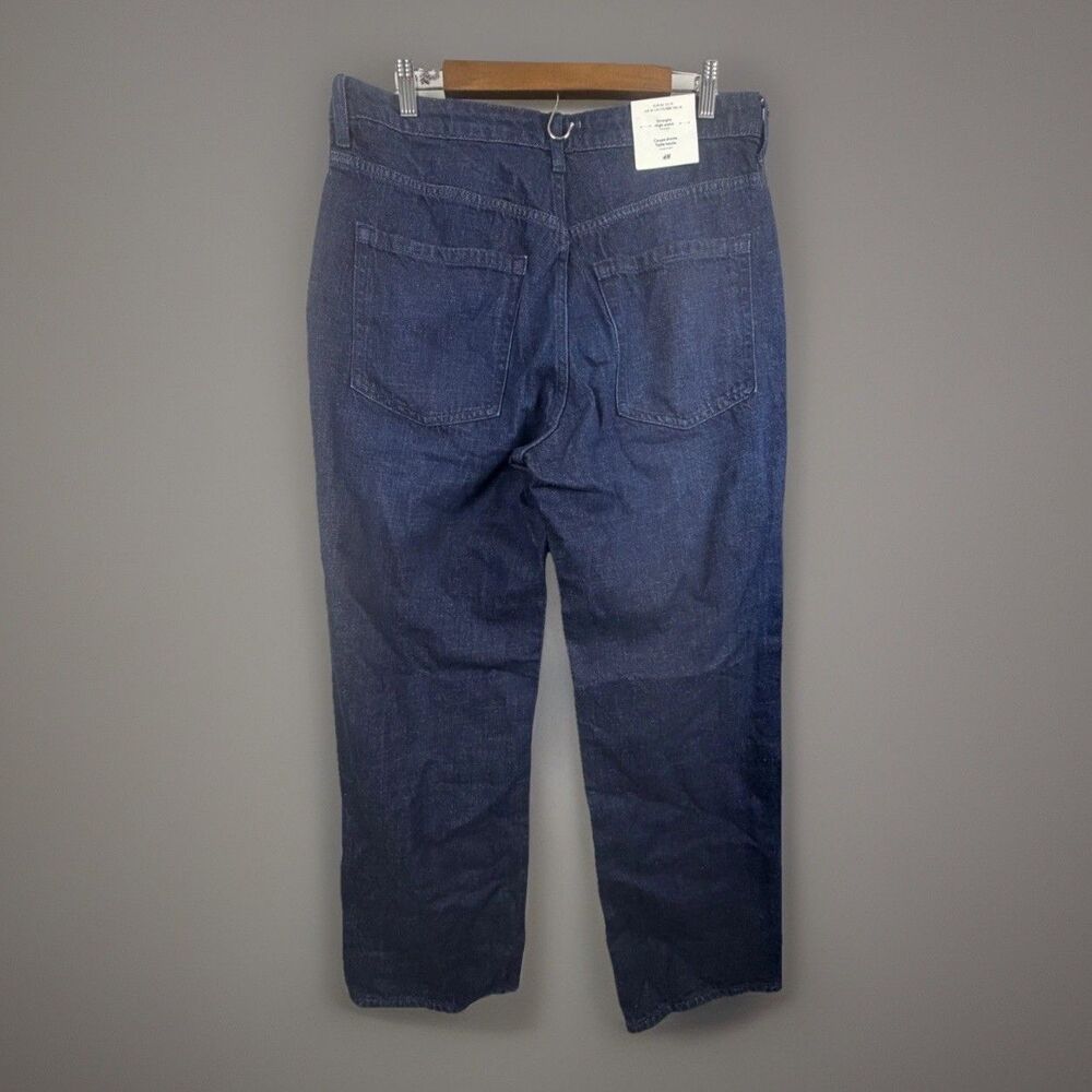 H&M Women's Size 14 High Waist Straight Leg Jeans NWT Full Length Denim - Picture 3 of 9